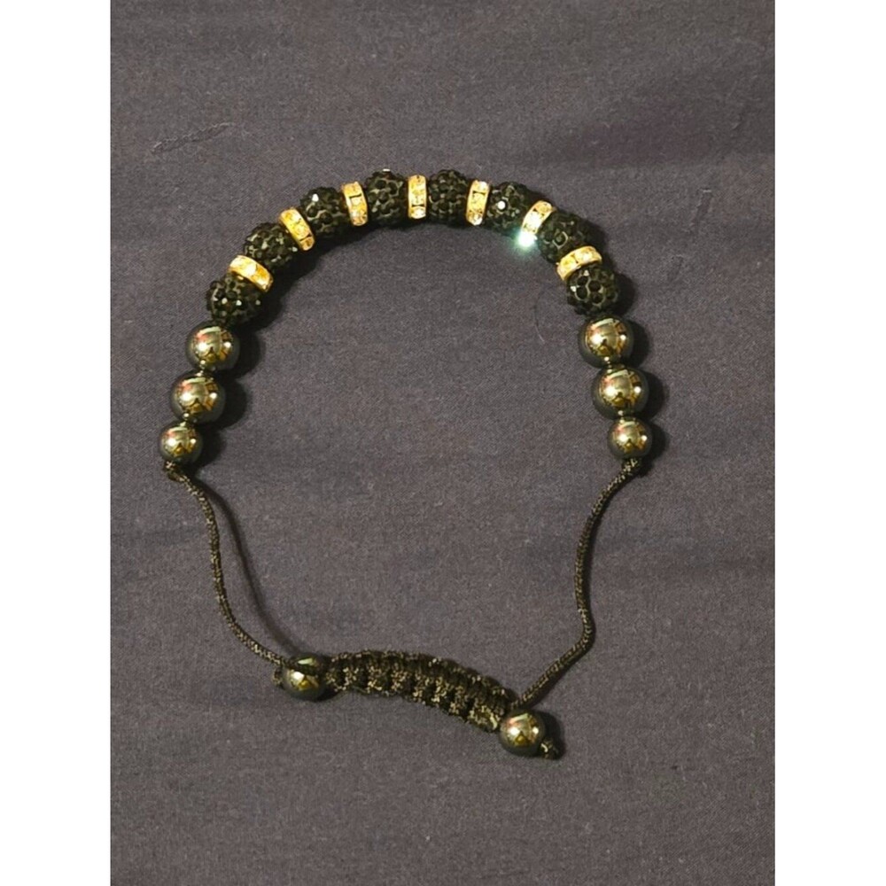 PULLSTRING SPARKLING RHINESTONE BEADED BRACELET